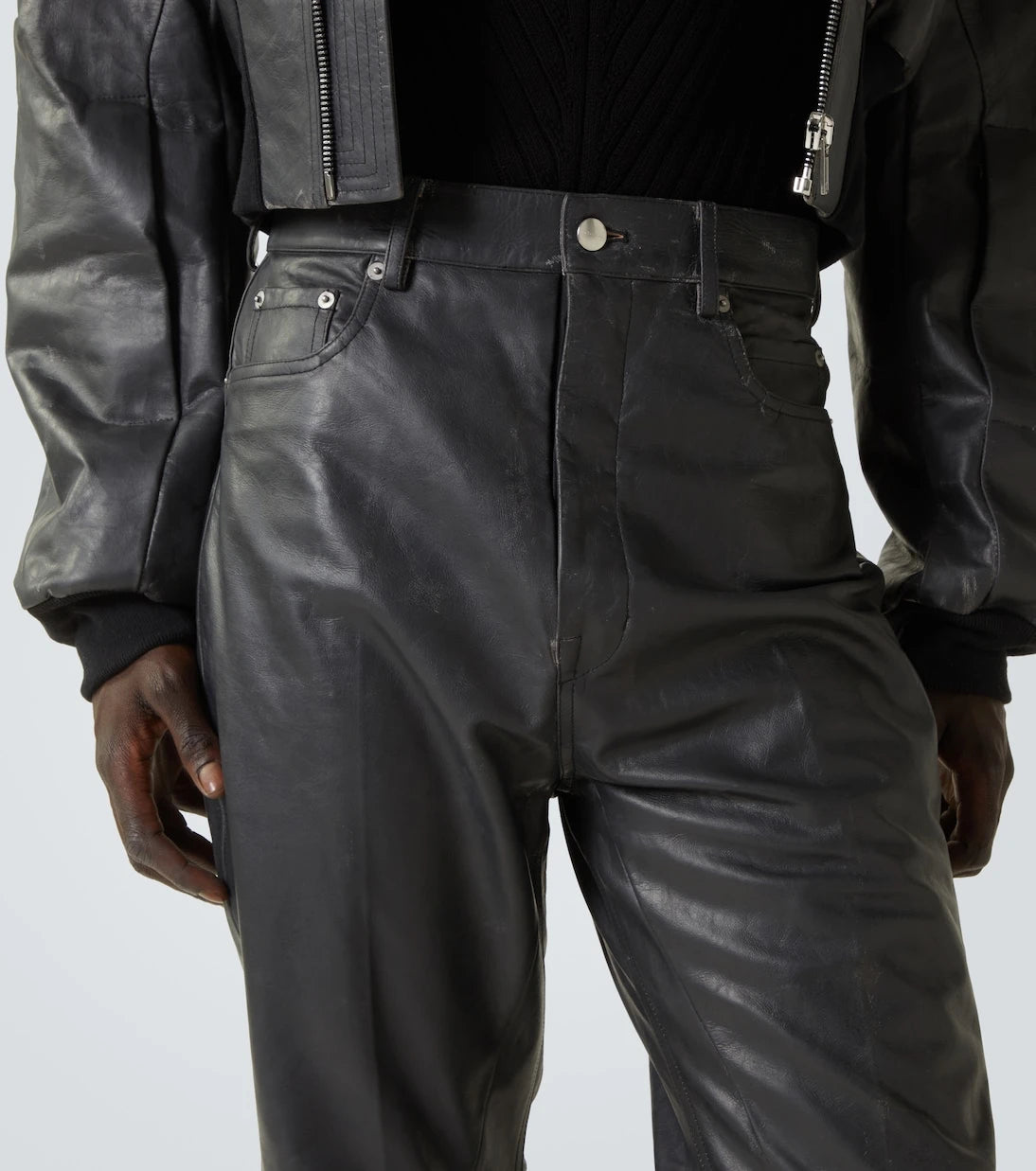 Rick Owens - Bolan leather flared pants