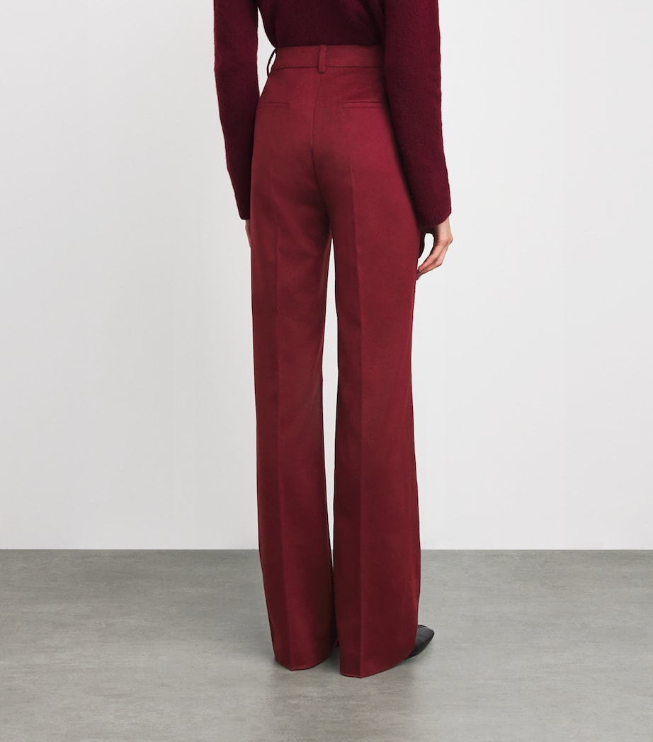 Max Mara Red Camelwool Straight Trousers