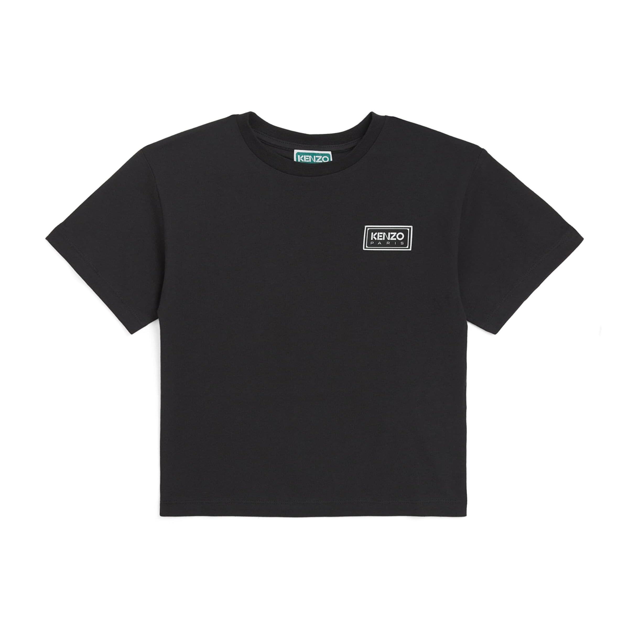 Cotton Rubber-Logo T-Shirt (2-14 Years) BLACK
