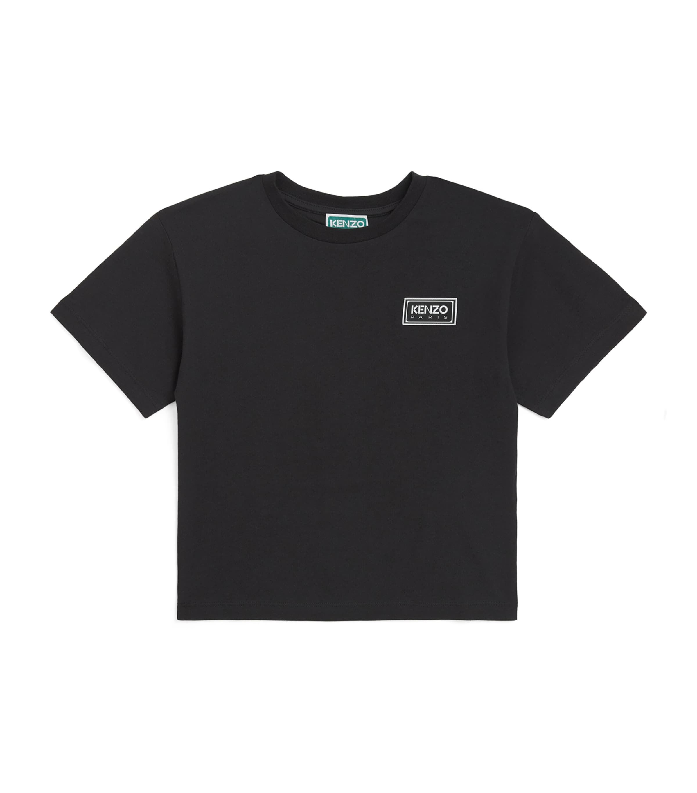 Cotton Rubber-Logo T-Shirt (2-14 Years) BLACK