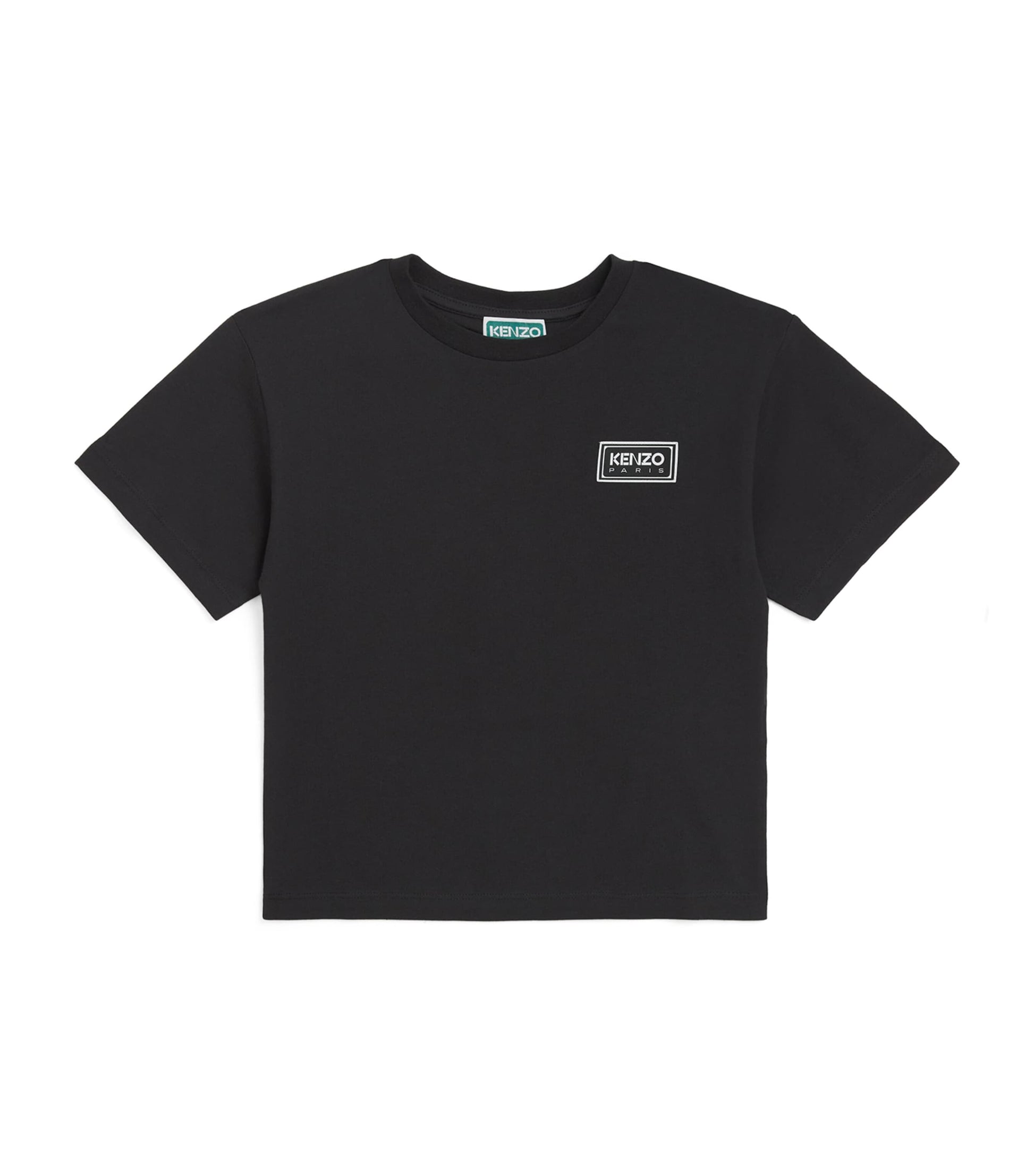 Cotton Rubber-Logo T-Shirt (2-14 Years) BLACK