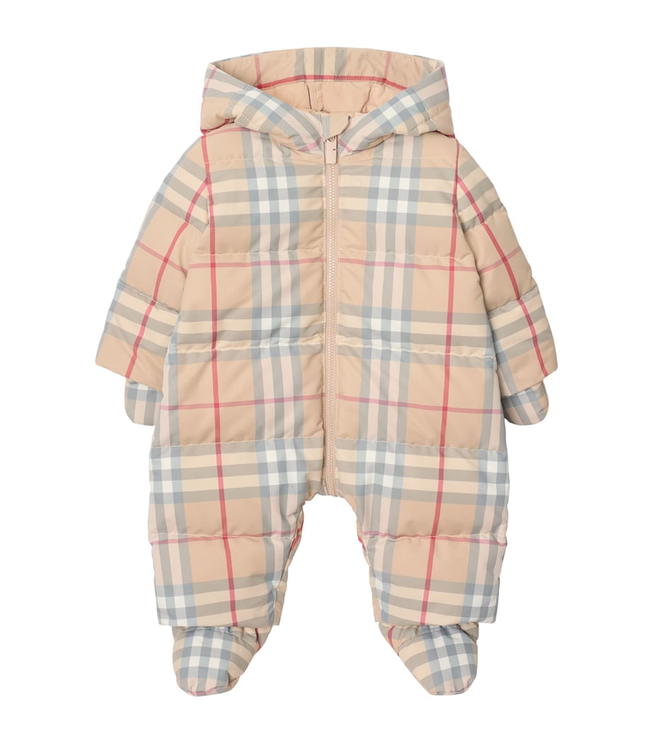 Burberry Kids Check Puffer All-In-One (1-18 Months)
