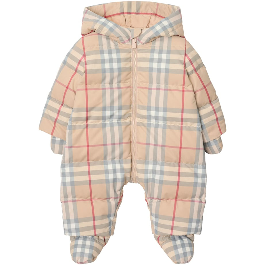 Burberry Kids Check Puffer All-In-One (1-18 Months)