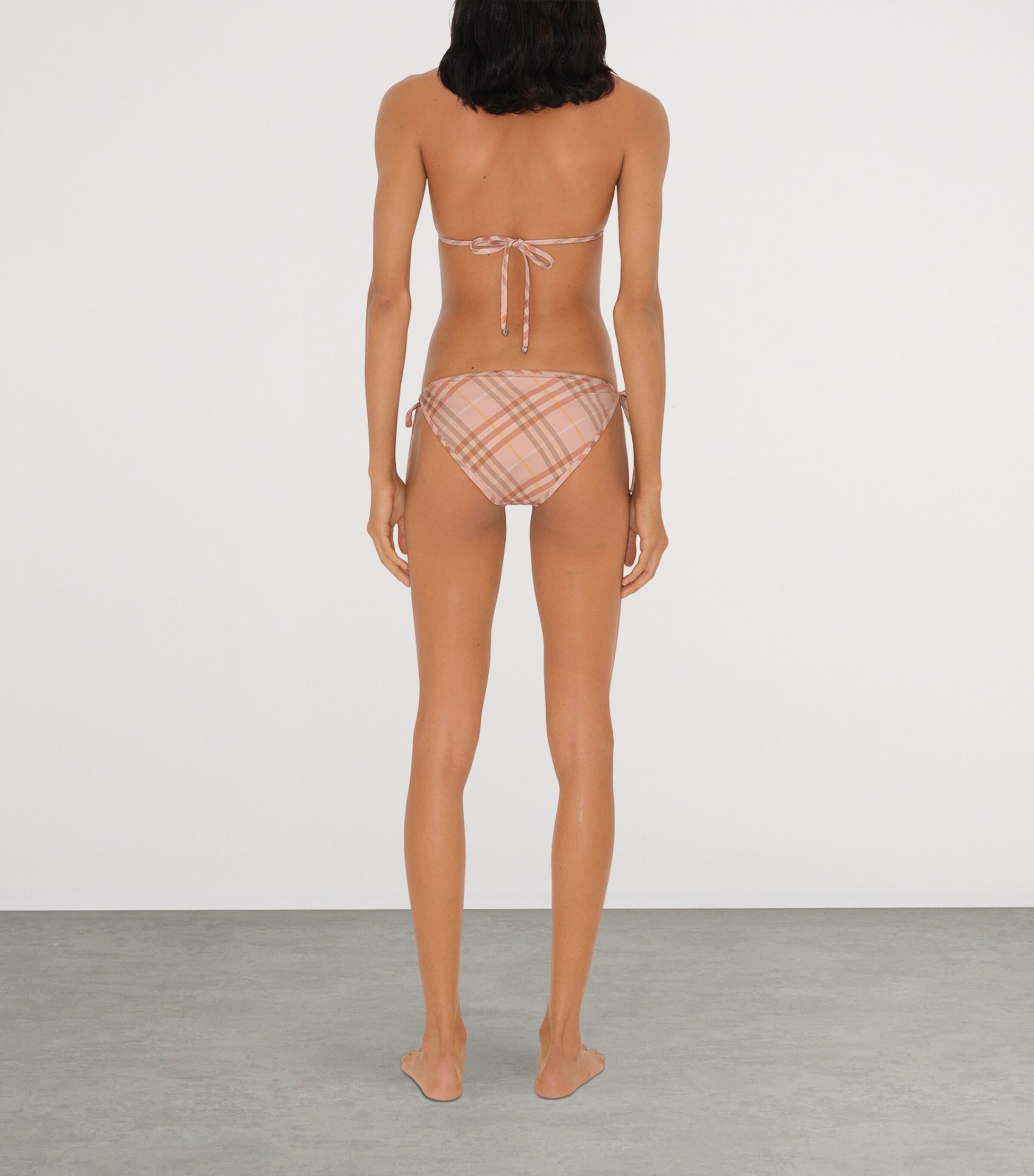 Burberry Pink Halterneck Check Bikini Top