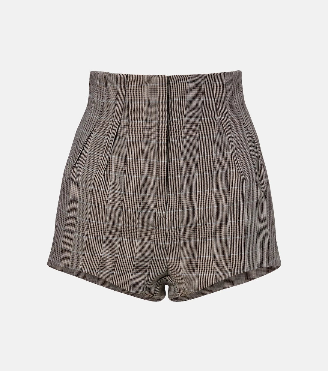 Mugler - Houndstooth virgin wool shorts