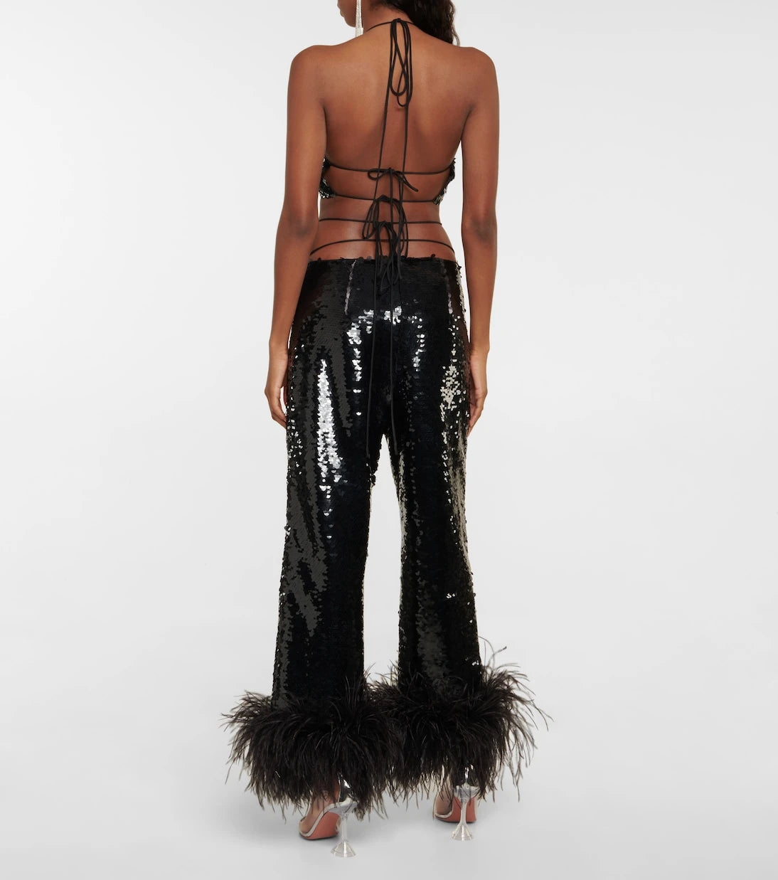Magda Butrym - Sequined halterneck crop top