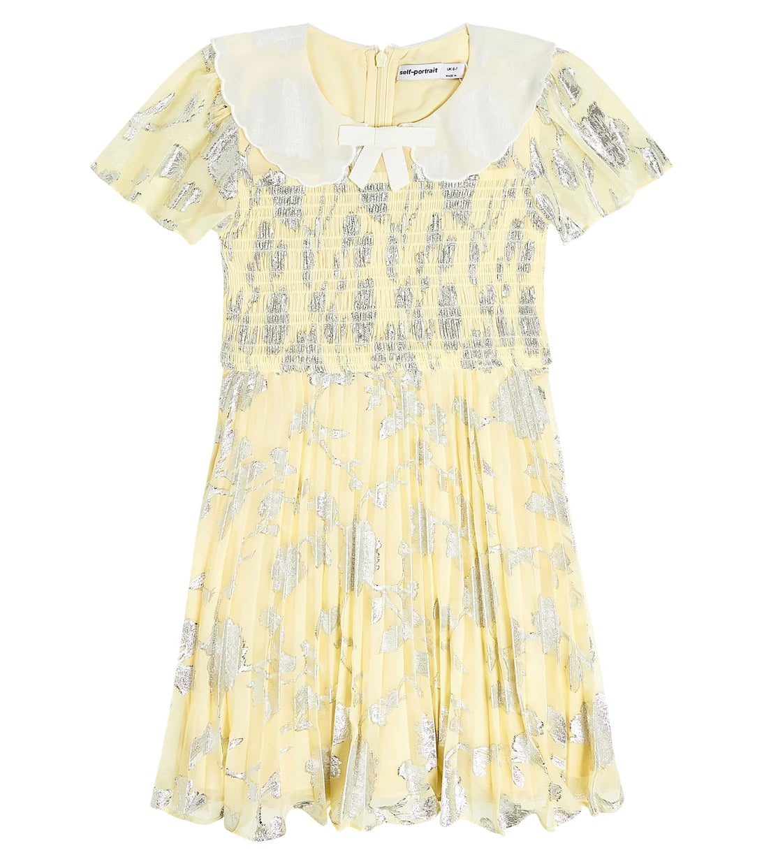 Self-Portrait Kids - Metallic jaquard chiffon dress