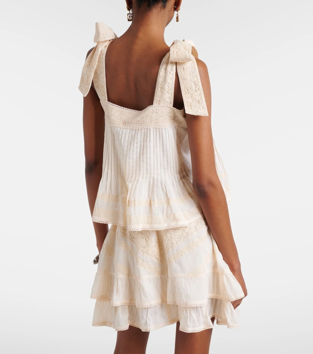 Juliet Dunn - Lace-trimmed cotton top
