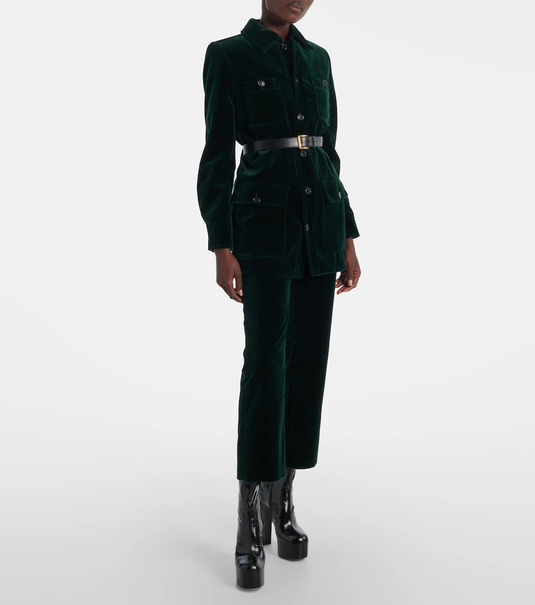 Saint Laurent - Billy 95 leather platform mid-calf boots