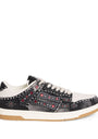 Denim-Suede Studded Skel Sneakers BLACK