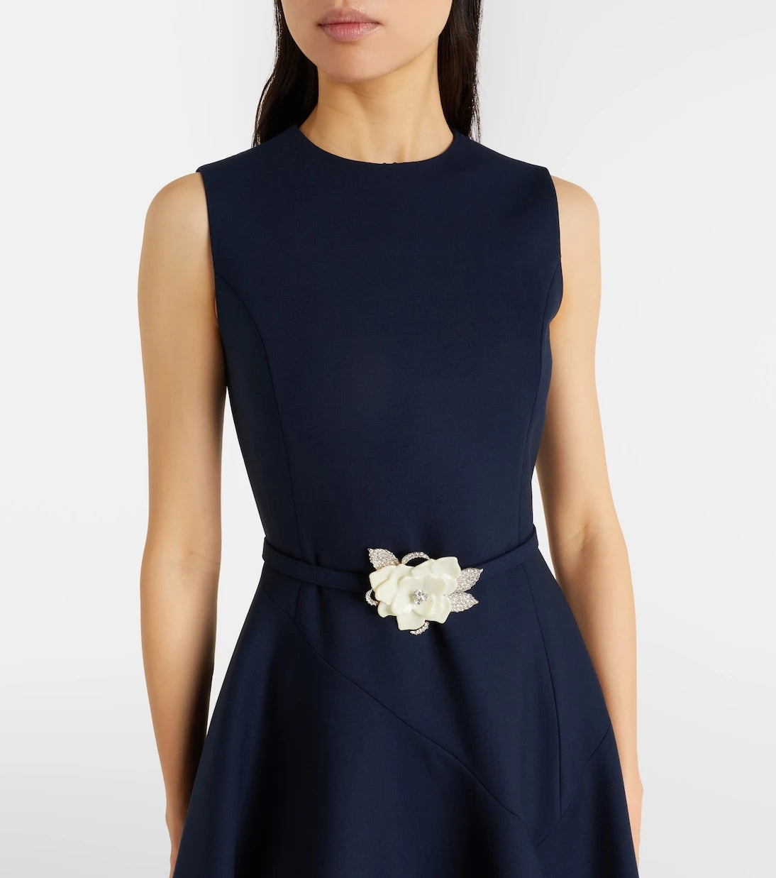 Oscar de la Renta - Belted wool-blend midi dress