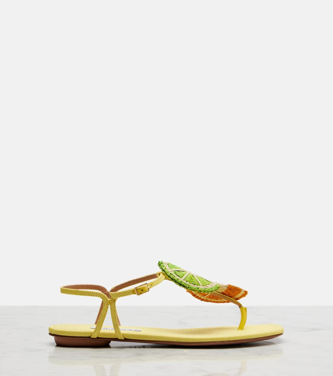Aquazzura - Citrus Sugar rafya arkası açık sandaletler
