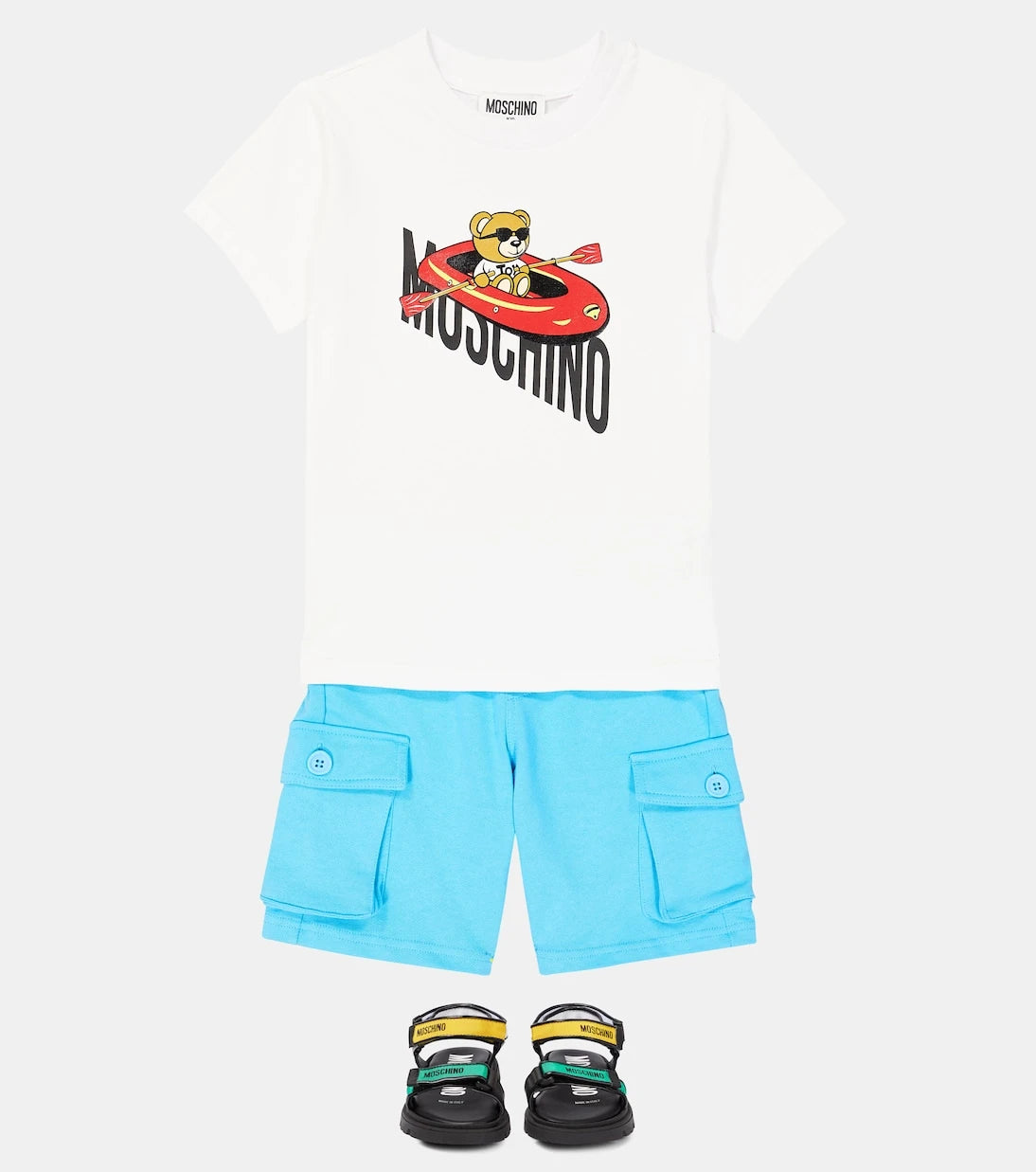 Moschino Kids - صنادل بشعار الماركة