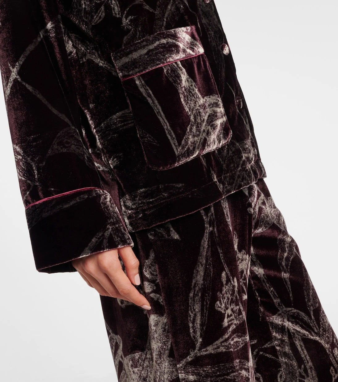 La DoubleJ - Floral satin pajama shirt