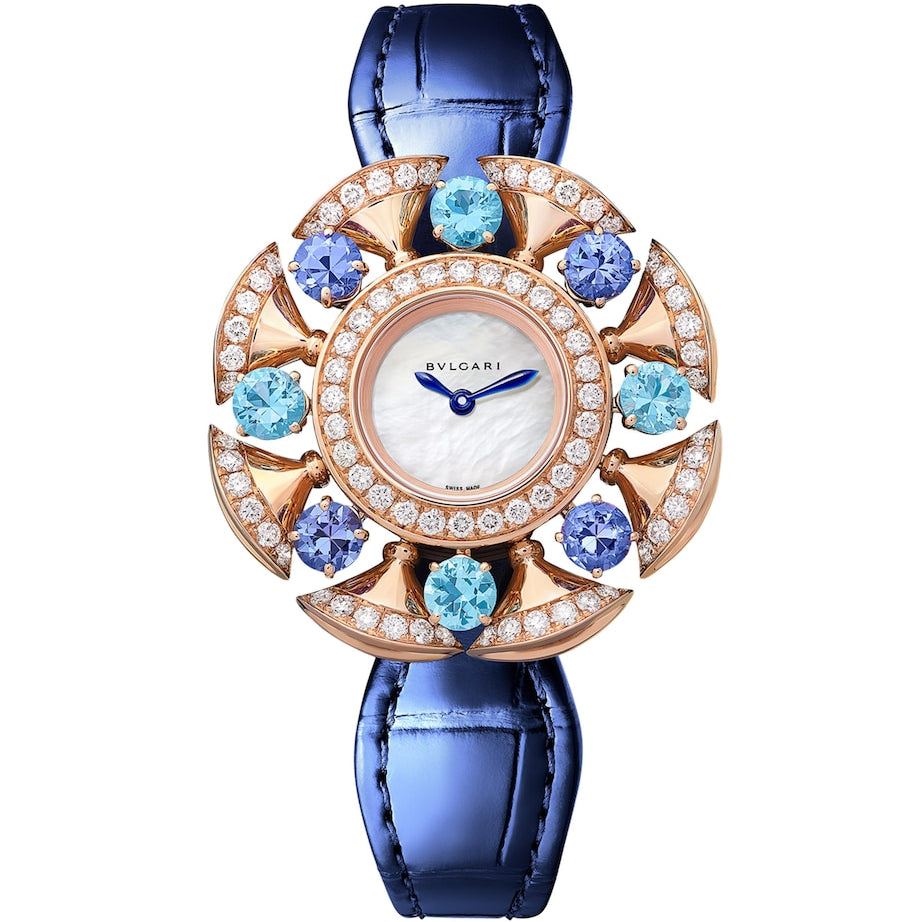 Rose Gold, Diamond, Topaz and Tanzanite Divas' Dream Watch 33mm
