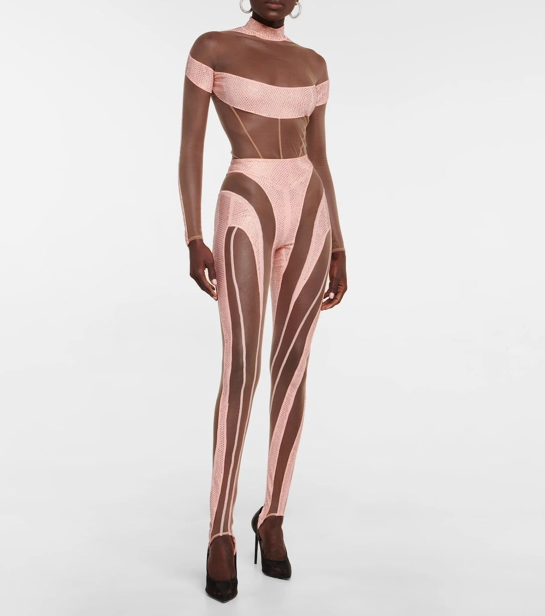 Mugler - Paneled stirrup leggings
