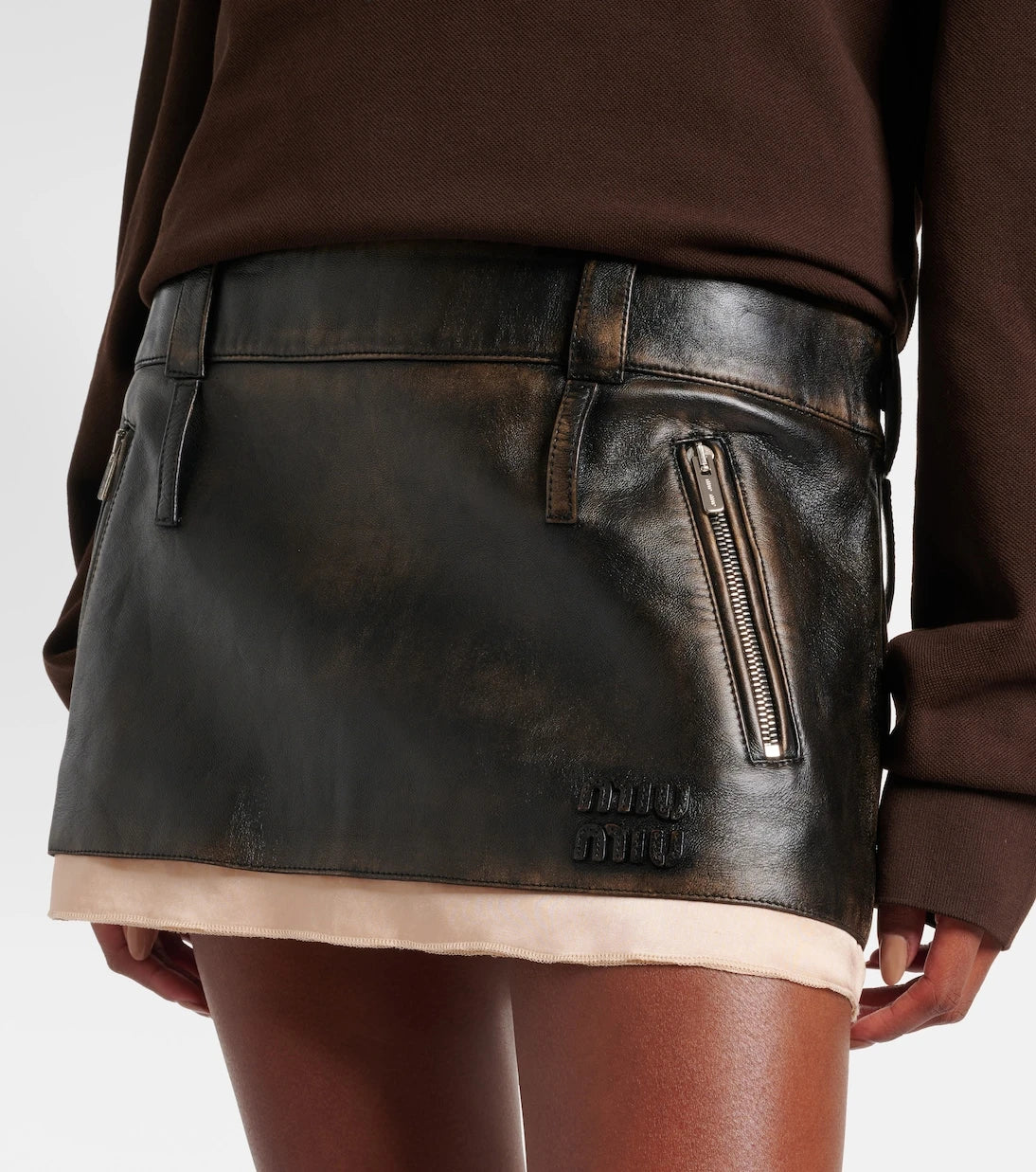 Miu Miu - Leather miniskirt