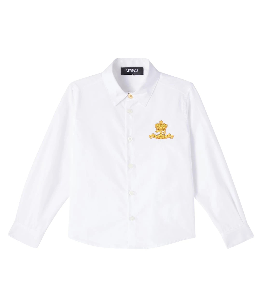 Versace Kids - Barocco Crown cotton Oxford shirt