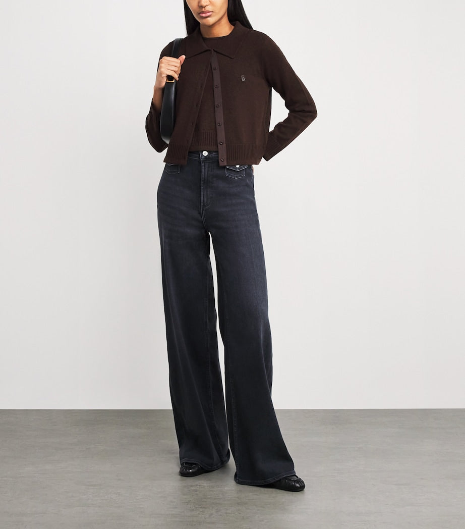 Brown Wool-Cashmere Cardigan