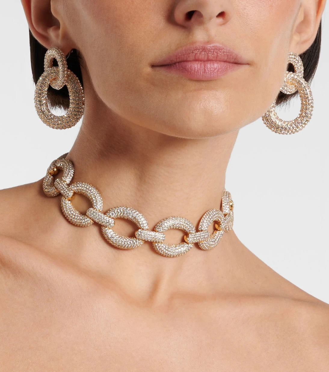 Self-Portrait - Crystal-embellished earrings