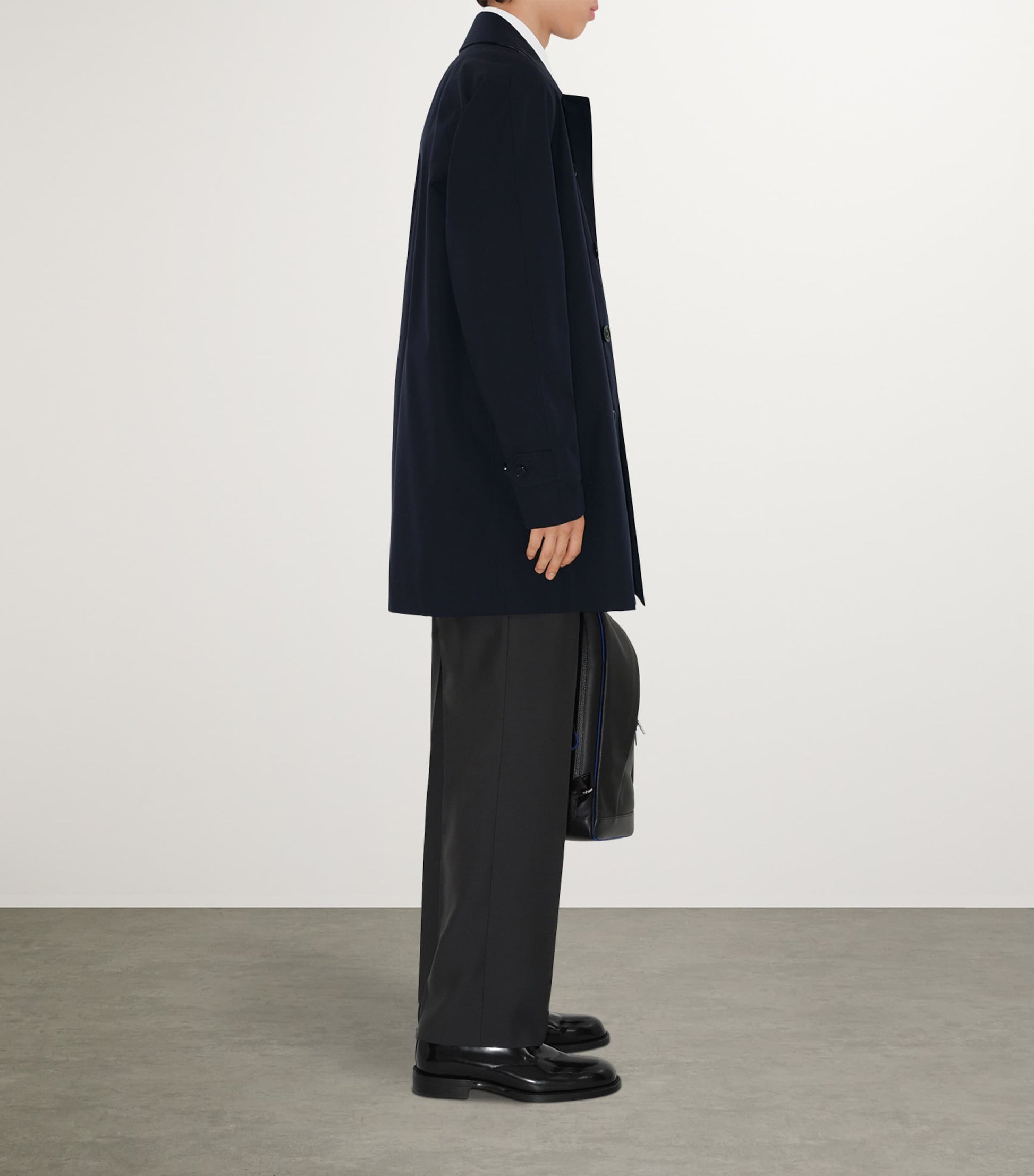 Burberry Blue Short Camden Heritage Car Coat