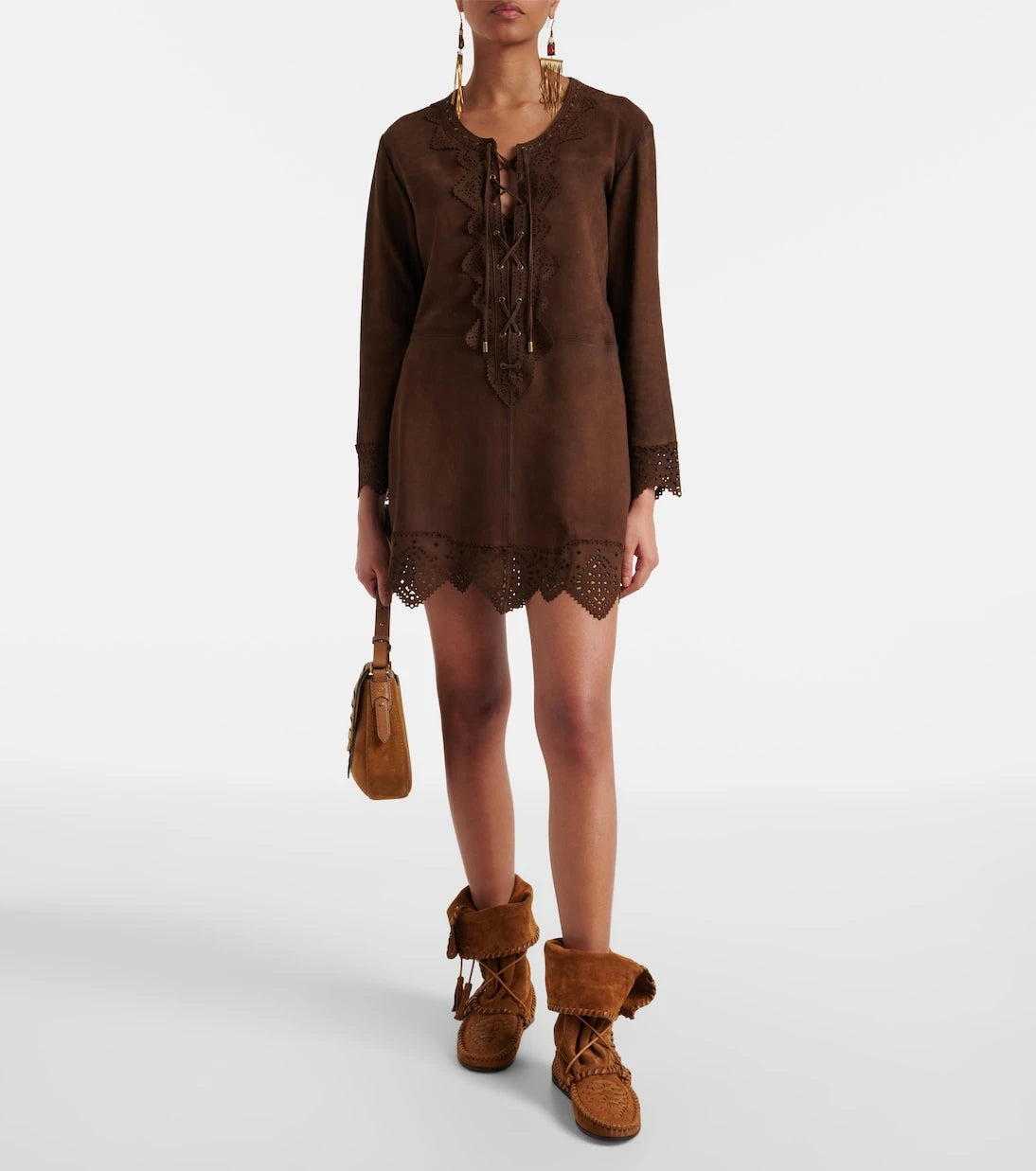 Isabel Marant - Charlina lace-up suede minidress