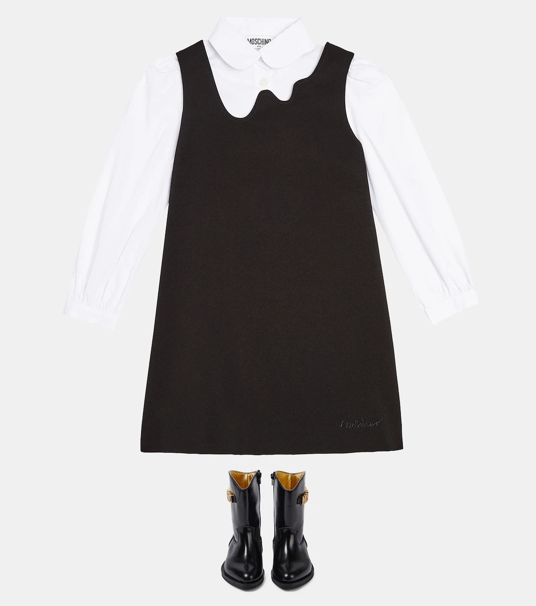 Moschino Kids - Logo patent leather cowboy boots