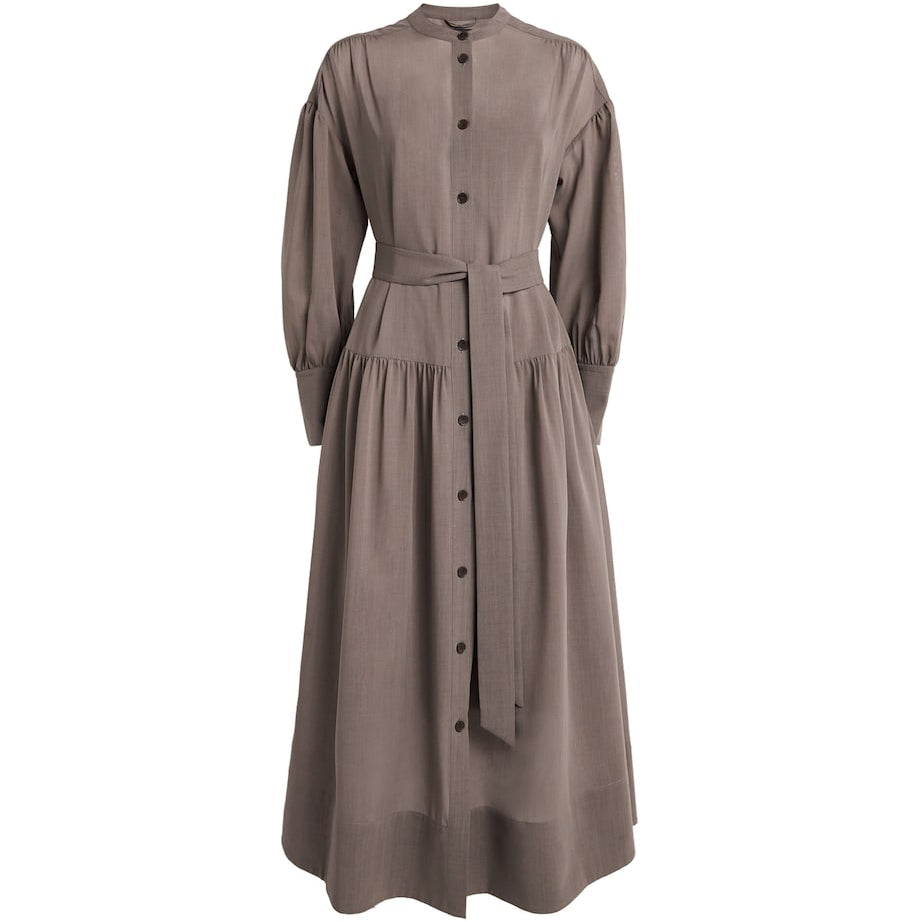 Wool-Blend Emma Midi Dress MUSHROOM