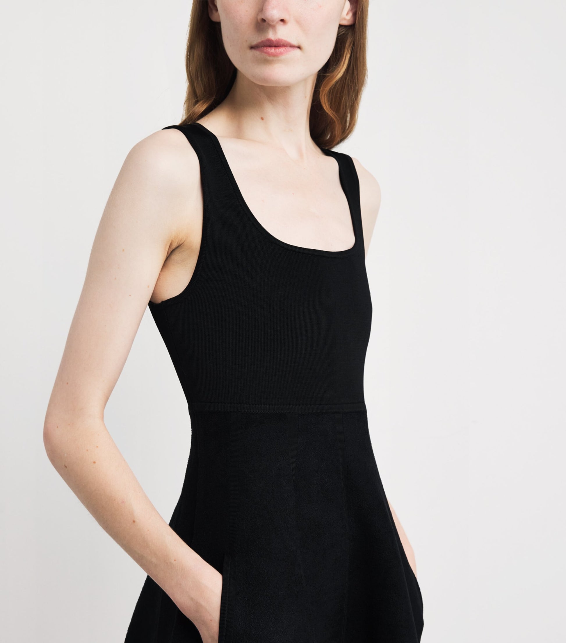 Maje Black Knitted Cardigan-Overlay Mini Dress