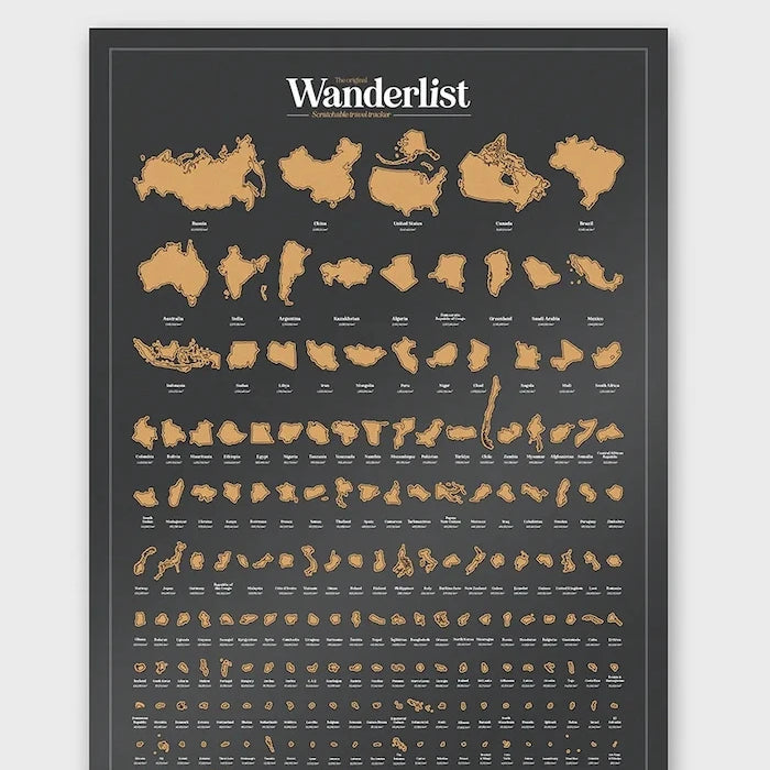 Luckies of London Wanderlist Kazımalı Harita Poster 42 x 59,4 cm