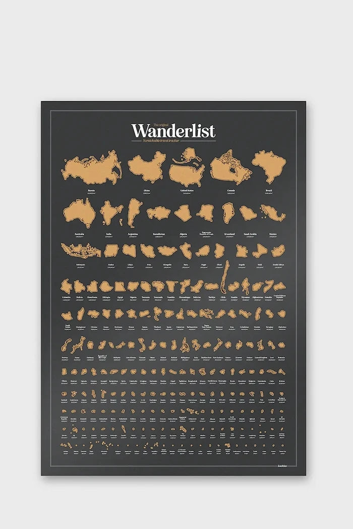 Luckies of London Wanderlist Kazımalı Harita Poster 42 x 59,4 cm
