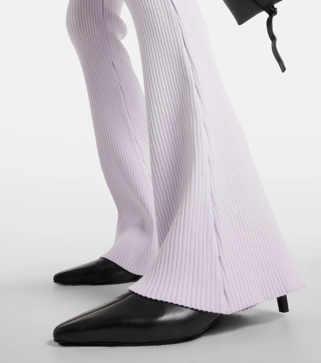 Courrèges - Reedition ribbed-knit flared pants
