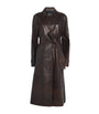 Leather Belted Trench Coat