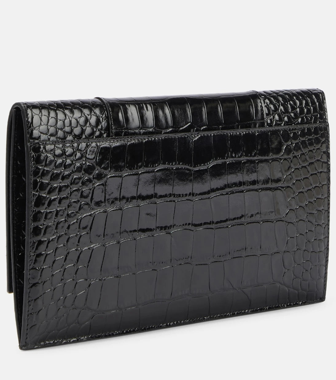 Balenciaga - Hourglass Small croc-effect leather clutch