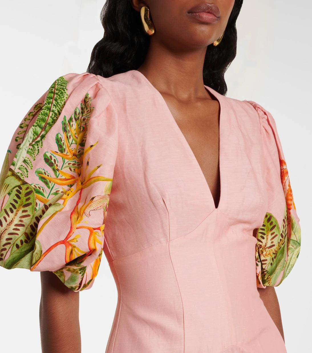 Alémais - Papaya linen-blend minidress