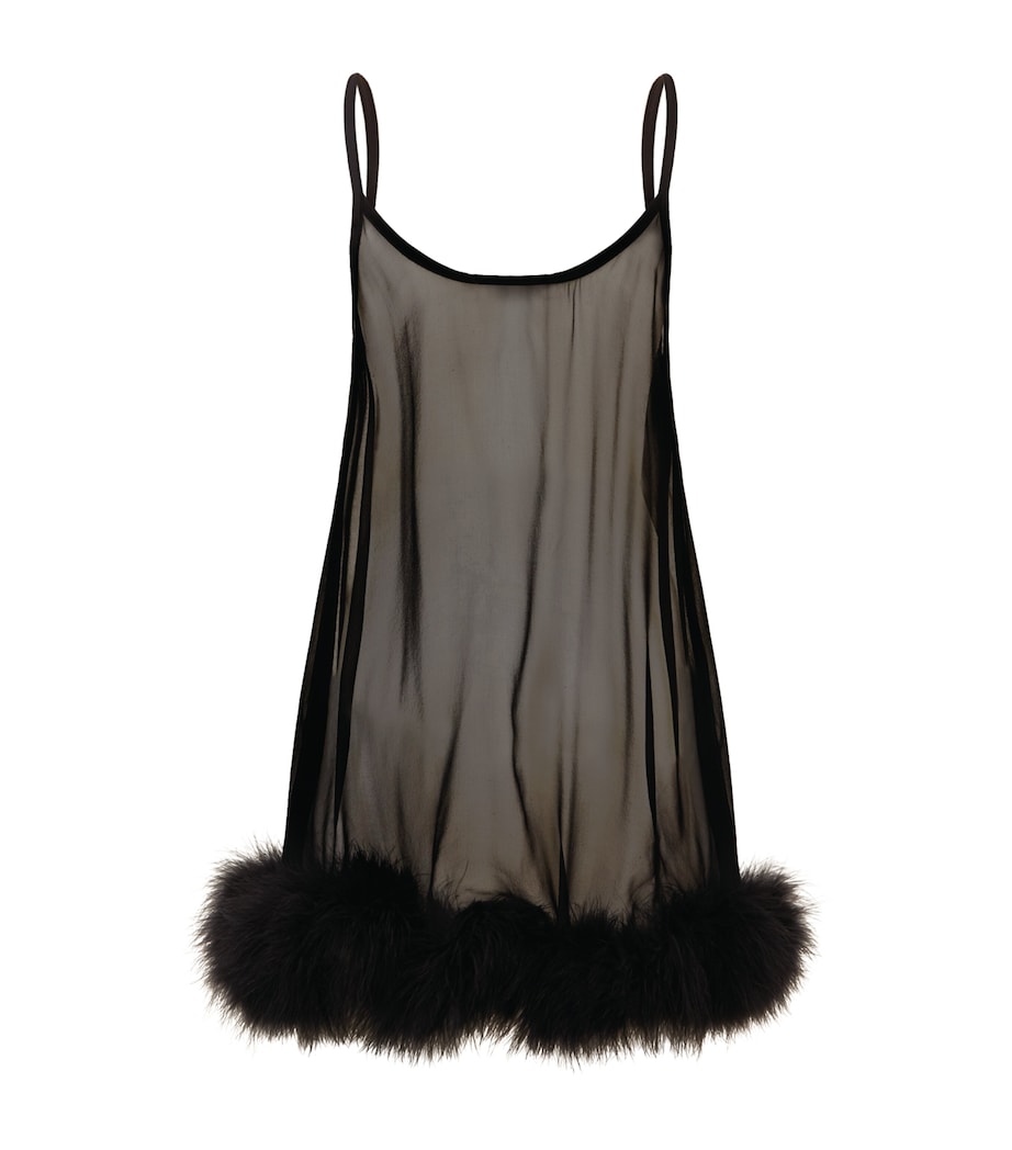 Gilda & Pearl Black Diana Marabou Babydoll
