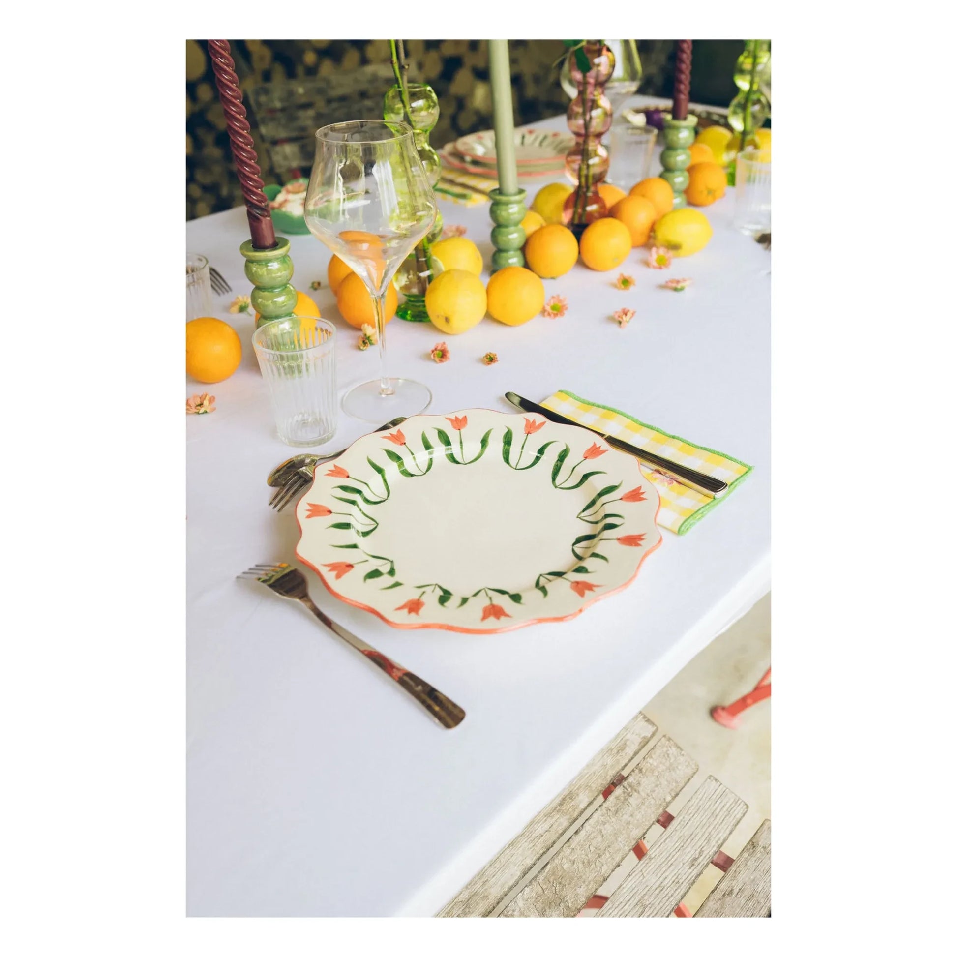 Denise - Fan Fan plate 27 cm | Blue
