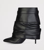 Givenchy Black Leather Scrunched Shark Lock Heeled Ankle Boots 100