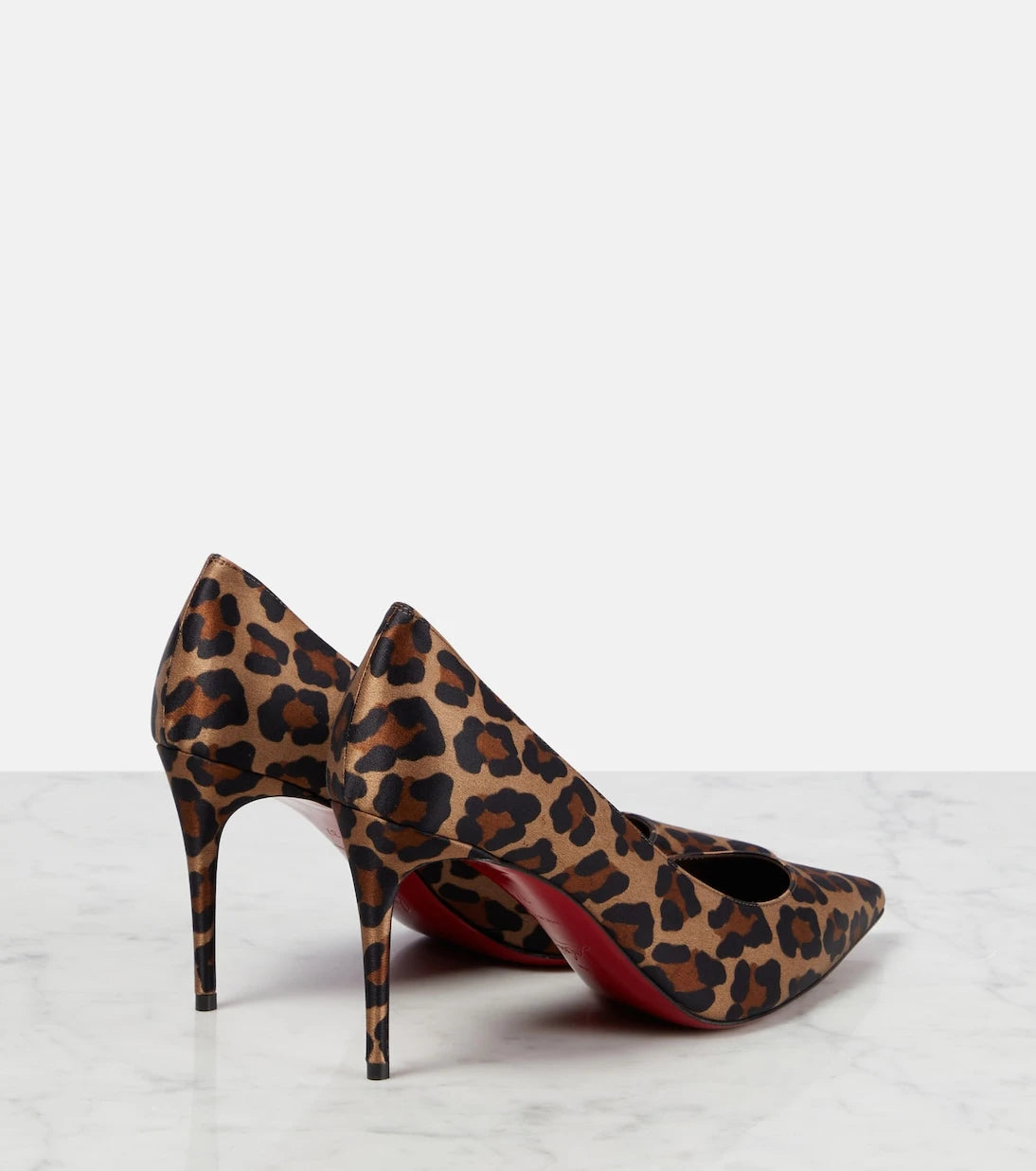 Christian Louboutin - Kate 85 leopard-print satin pumps