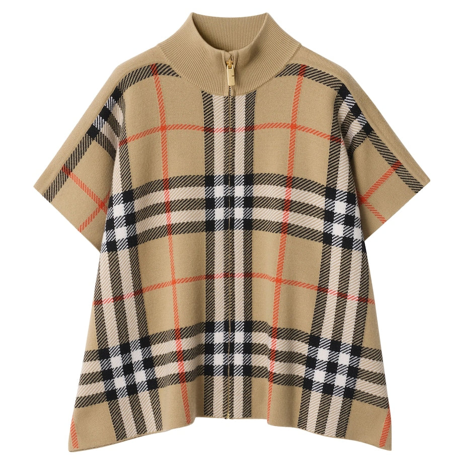Burberry Kids Wool-Blend Reversible Cape