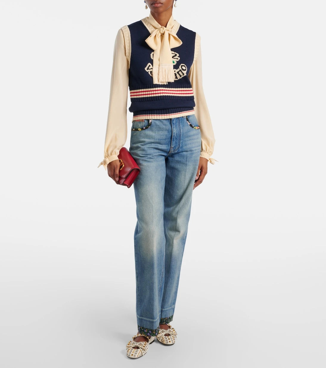 Valentino Garavani - Bowow studded leather Mary Jane flats
