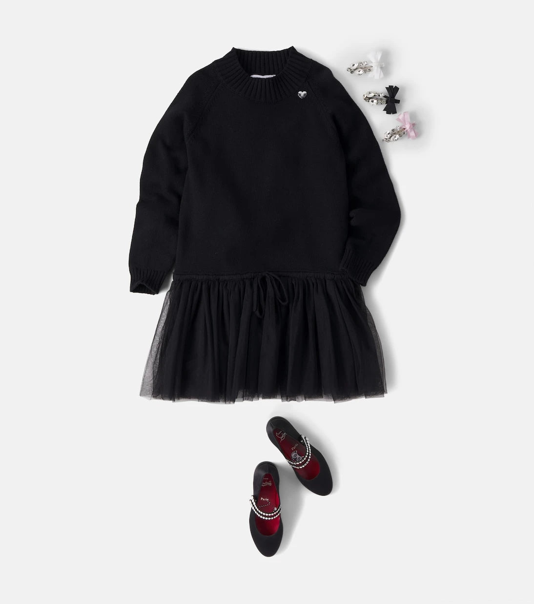 Monnalisa - Cotton and wool sweater dress
