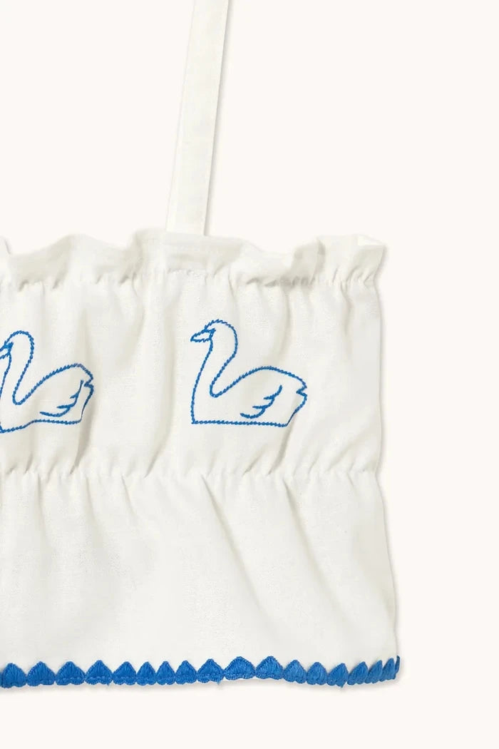 Детски топ с лен Tinycottons SWANS BOWS LINEN TOP