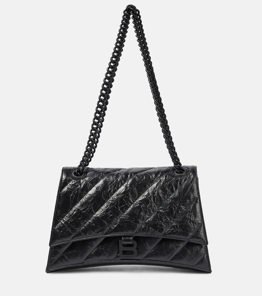 Balenciaga - حقيبة كتف Crush متوسطة الحجم من الجلد