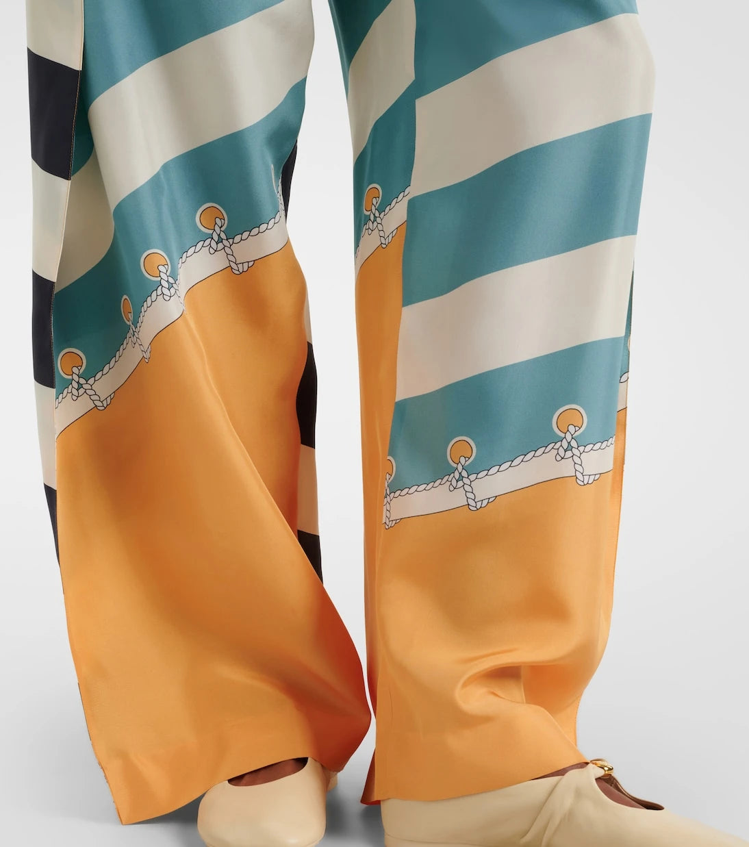 Loewe - Printed silk wide-leg pants