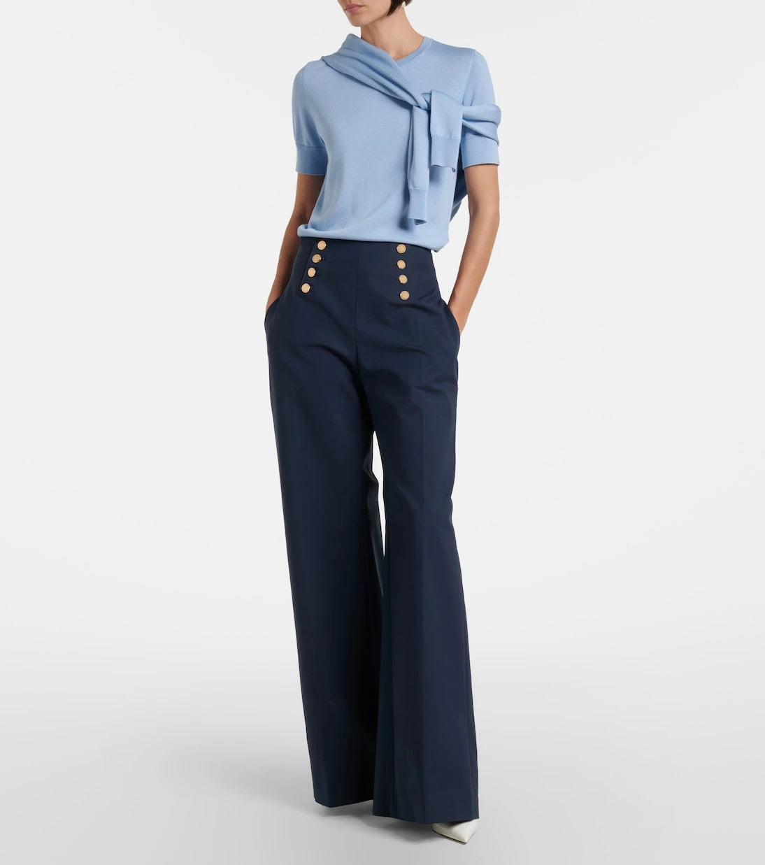 Carolina Herrera - Alba cotton-blend wide-leg pants