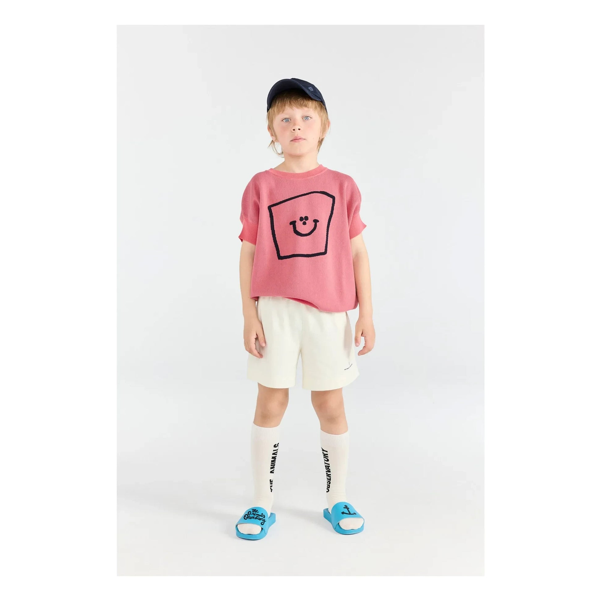The Animals Observatory - Bat Short Sleeve Sweater | Pink