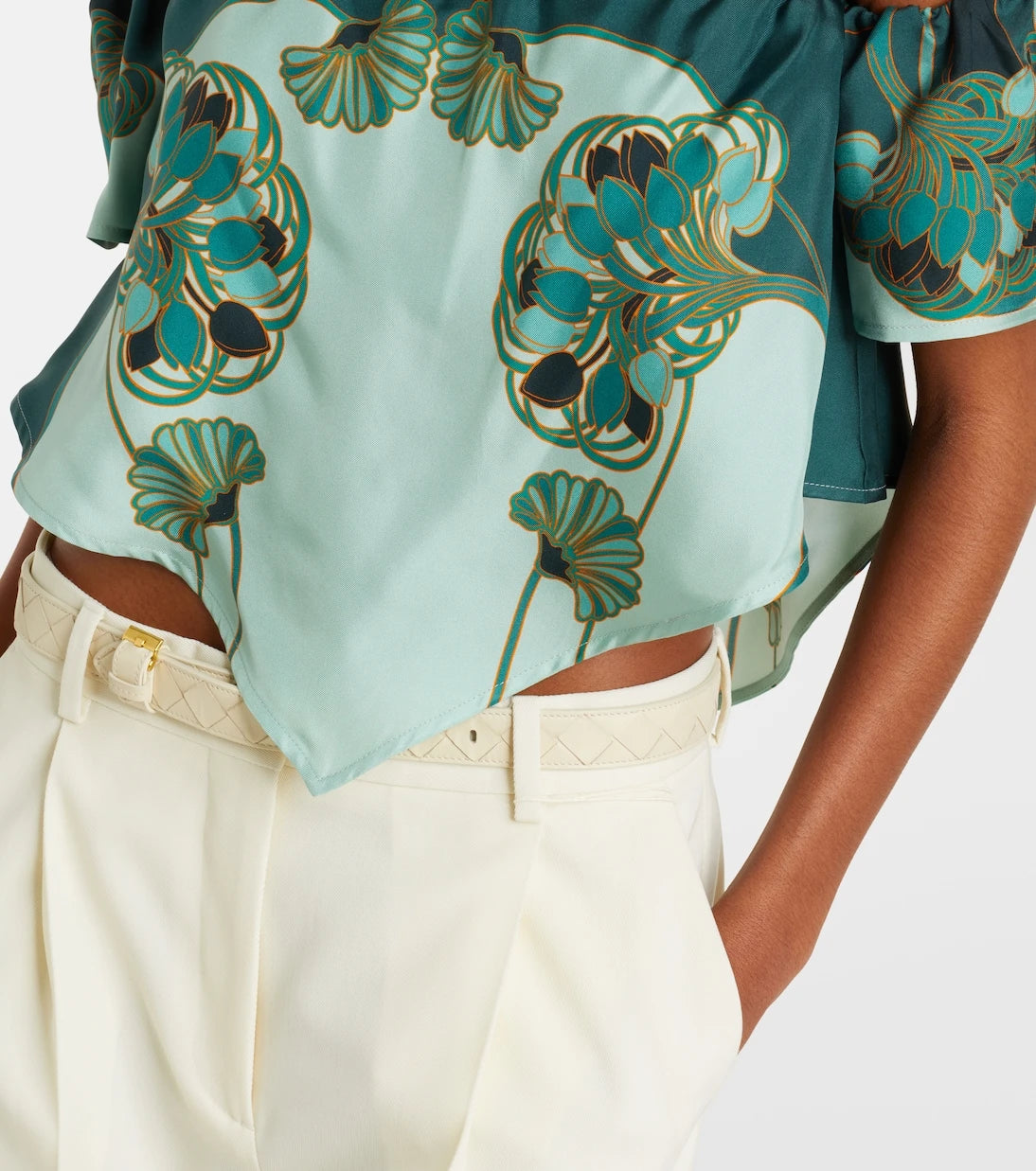 La DoubleJ - Sand Dollar printed silk top