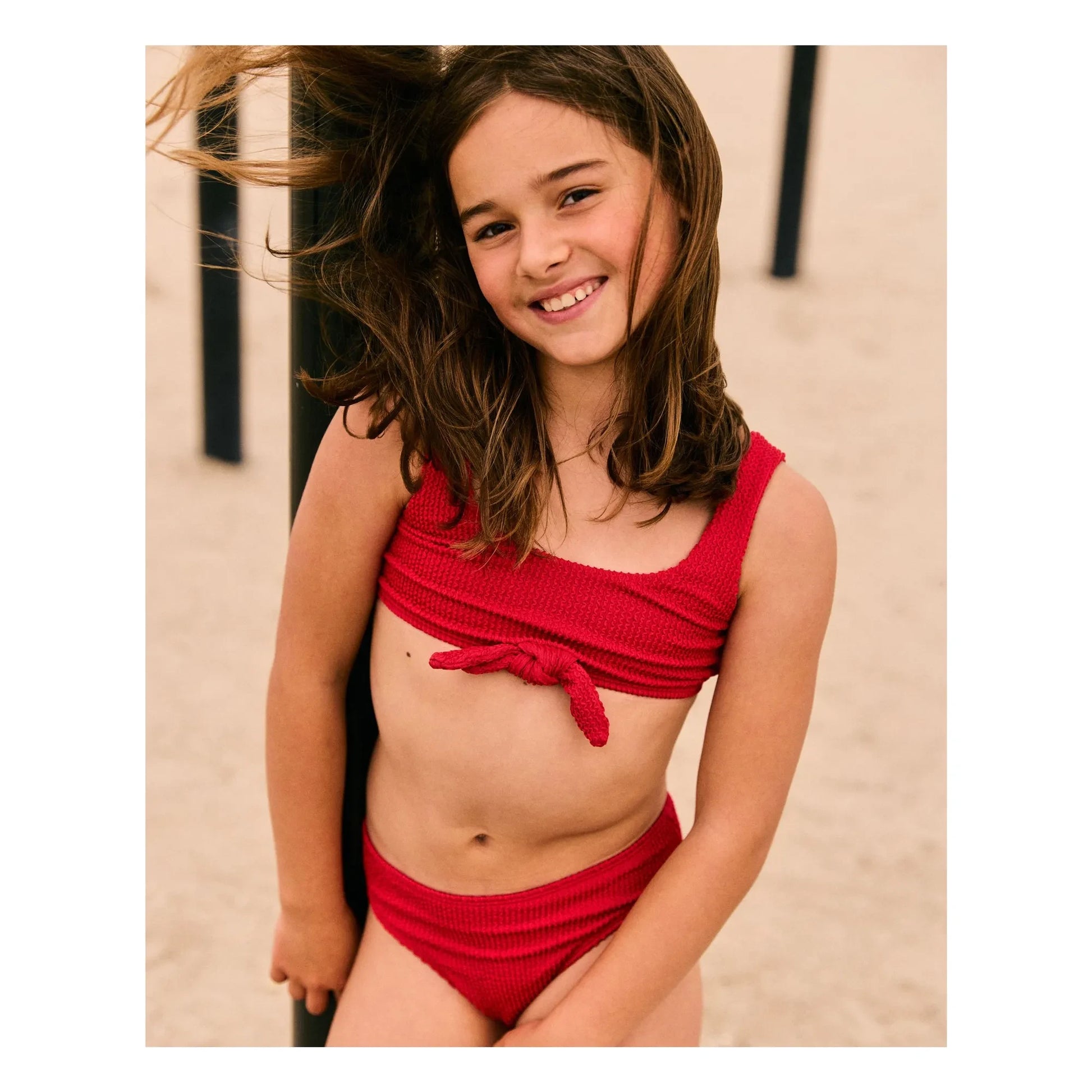 Beachlife - Rib Tie Swimsuit | Red