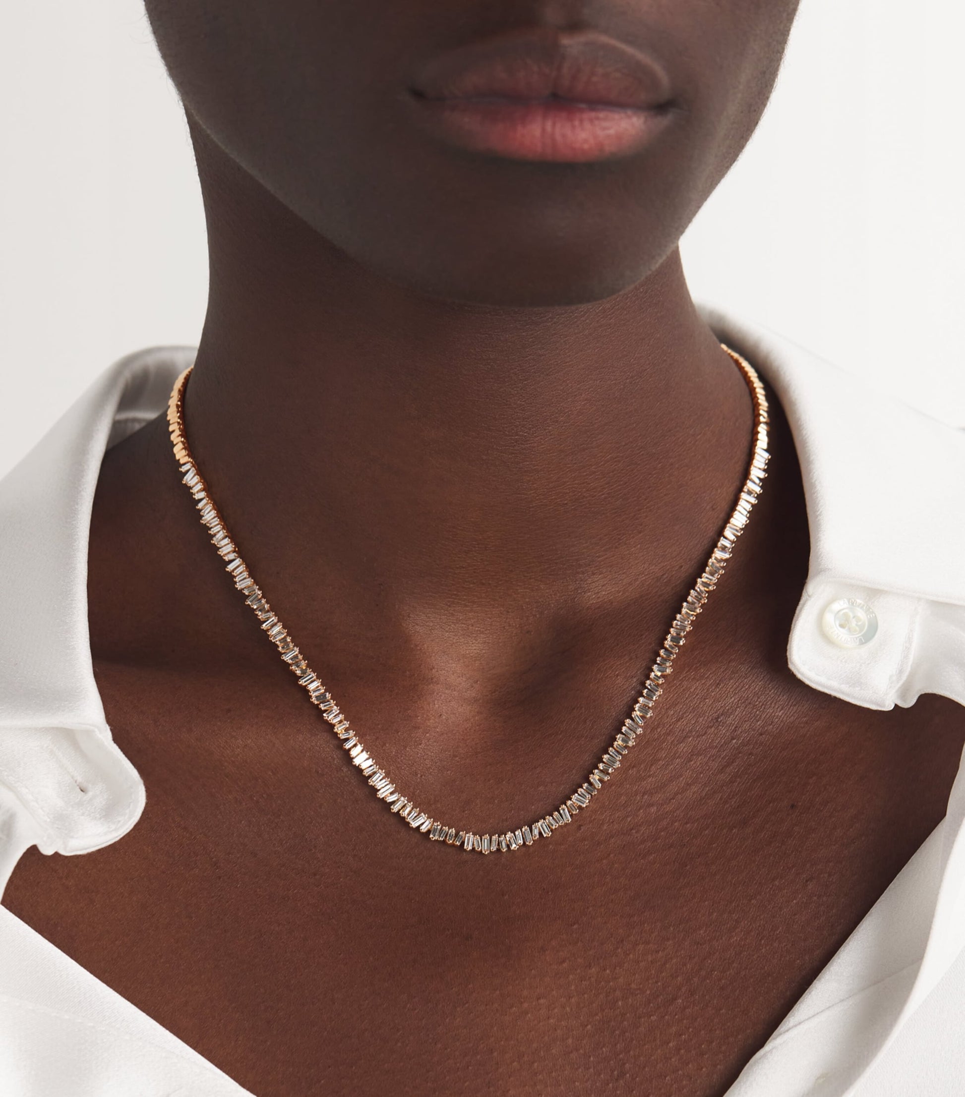 Rose Gold and Diamond Classic Tennis Necklace